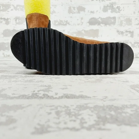 New Amalfi By Rangoni Brown Suede Pull On Chunky Sole Chelsea Boots W687 - Picture 8 of 12